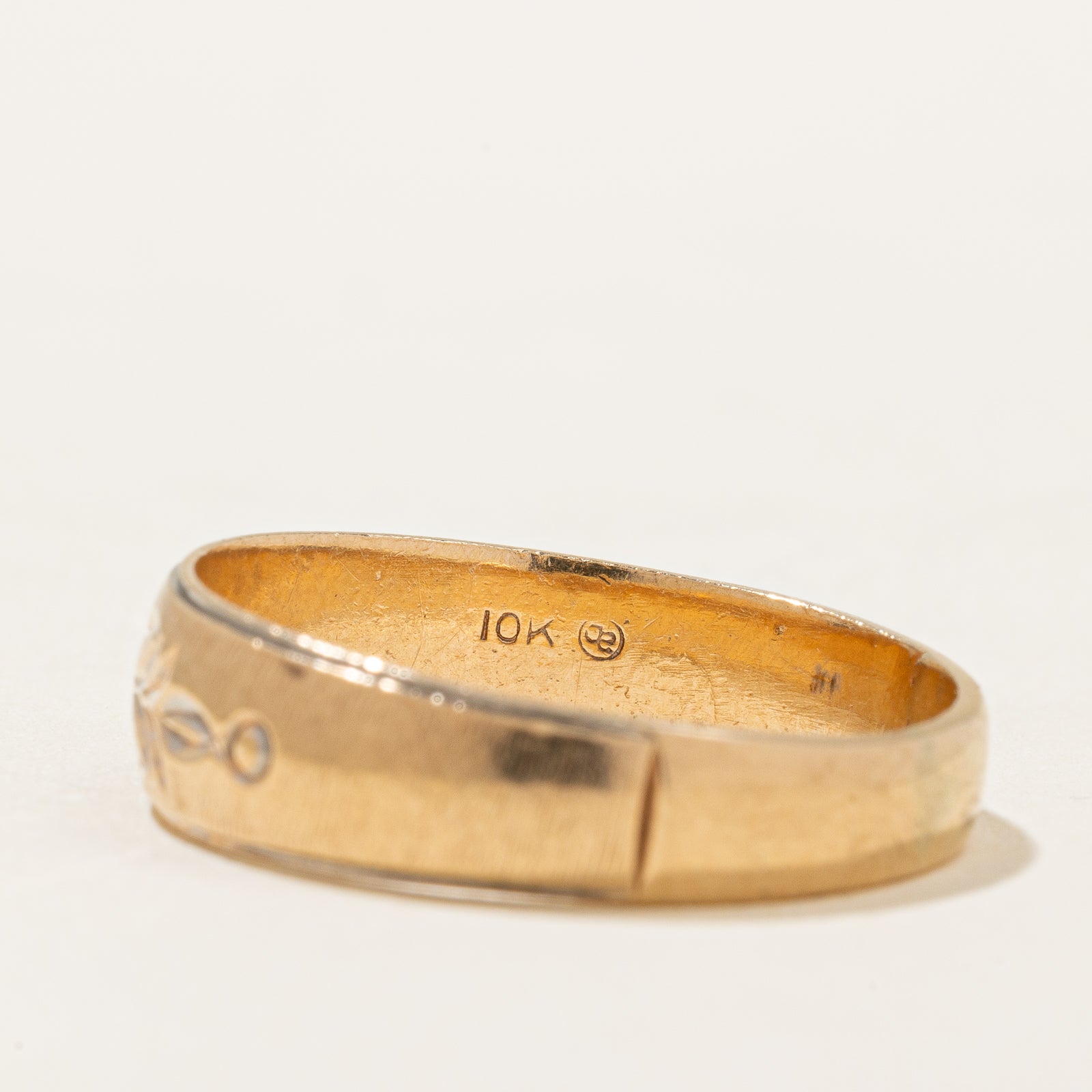 Bague gravée de diamants | 0,01 ct | Taille 9,25 | 