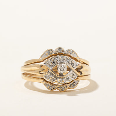 Diamond Soldered Wedding Ring Set | 0.15ctw | SZ 8.25 |