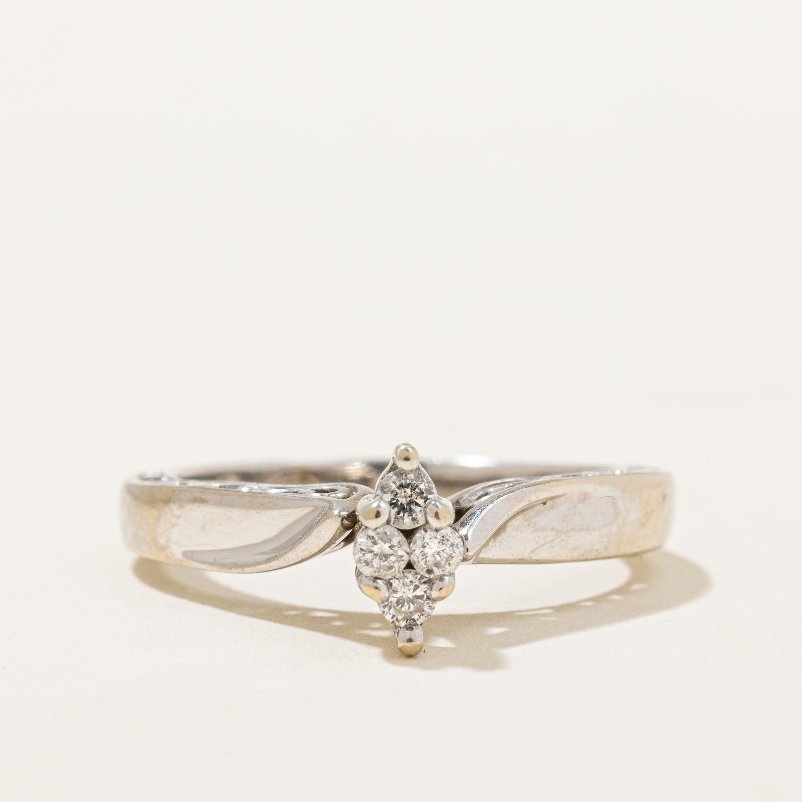 High Set Diamond Marquise Shaped Ring | 0.13ctw | SZ 4.5 |