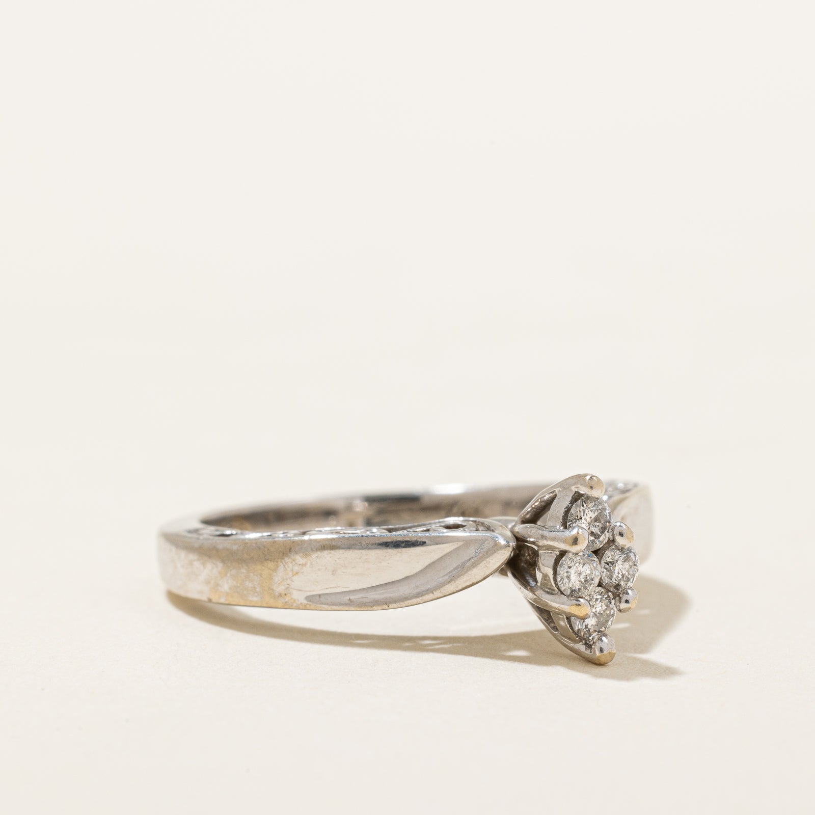 High Set Diamond Marquise Shaped Ring | 0.13ctw | SZ 4.5 |