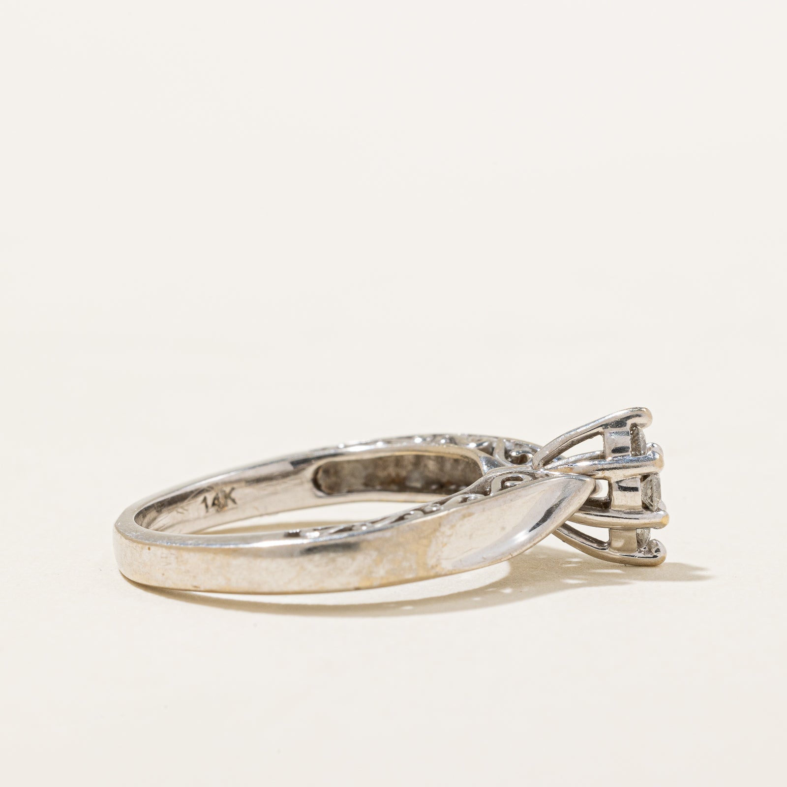 High Set Diamond Marquise Shaped Ring | 0.13ctw | SZ 4.5 |