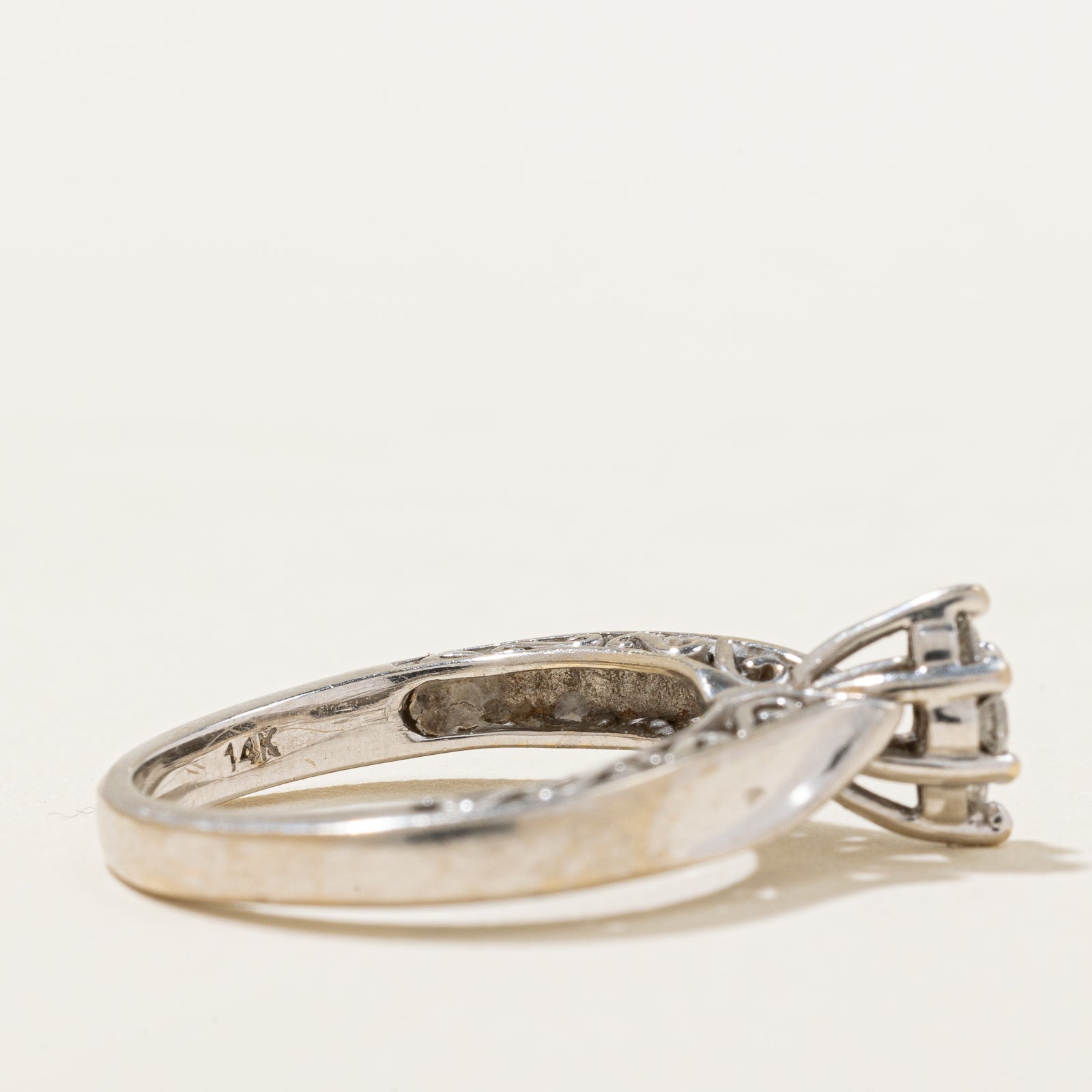 High Set Diamond Marquise Shaped Ring | 0.13ctw | SZ 4.5 |
