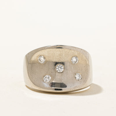 Flush Set Diamond Concave Ring | 0.22ctw | SZ 7 |