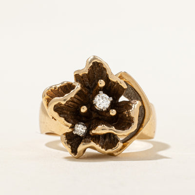 Diamond Flower Cocktail Ring | 0.08ctw | SZ 8.25 |