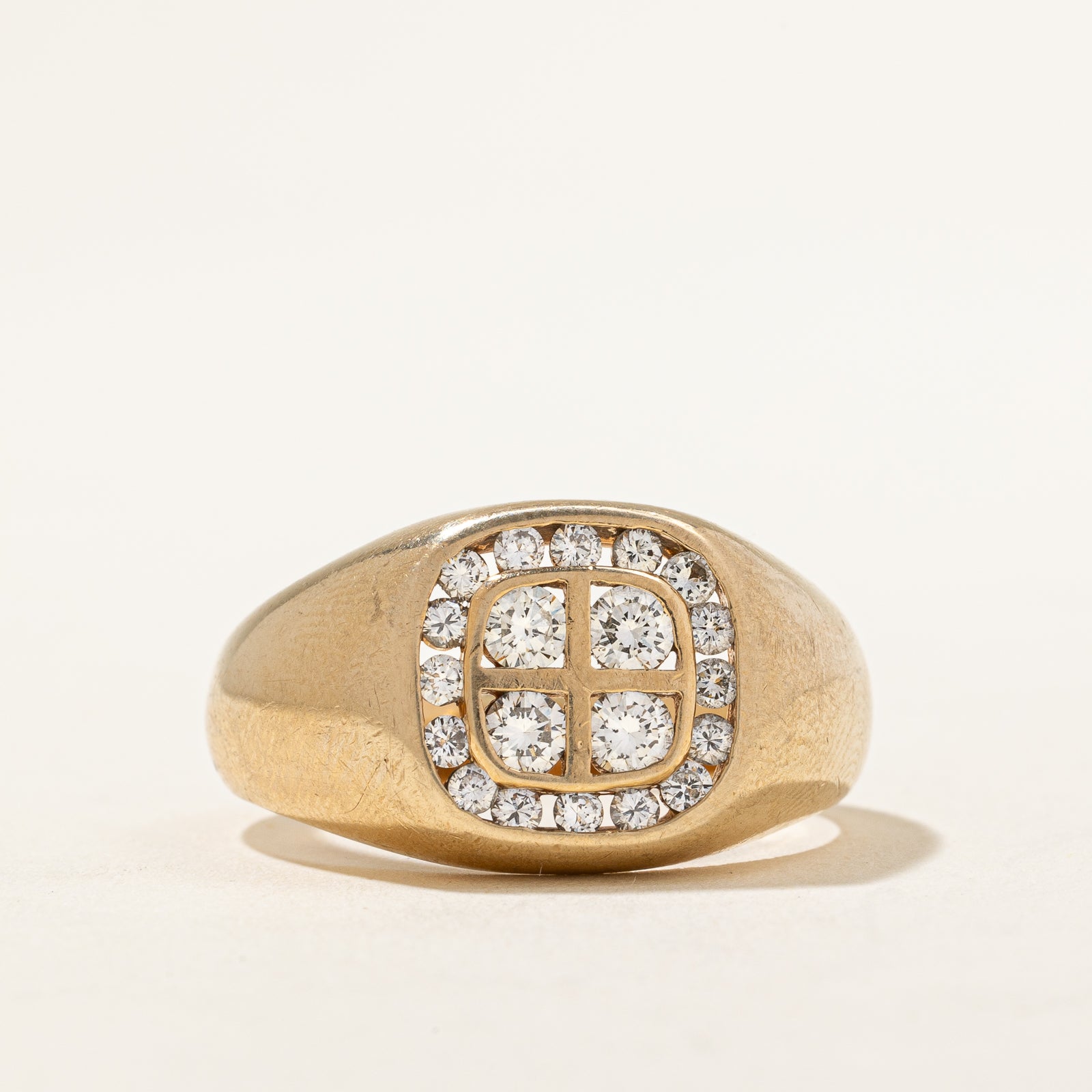 Channel Set Diamond Signet Ring | 0.76ctw | SZ 10.75 |