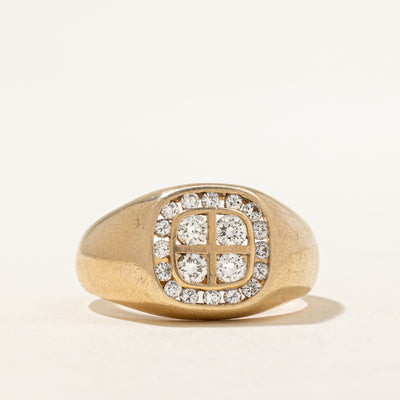 Channel Set Diamond Signet Ring | 0.76ctw | SZ 10.75 |