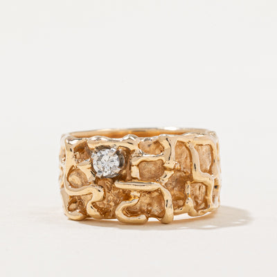 Diamond Textured Band Ring | 0.11ct | SZ 5.75 |