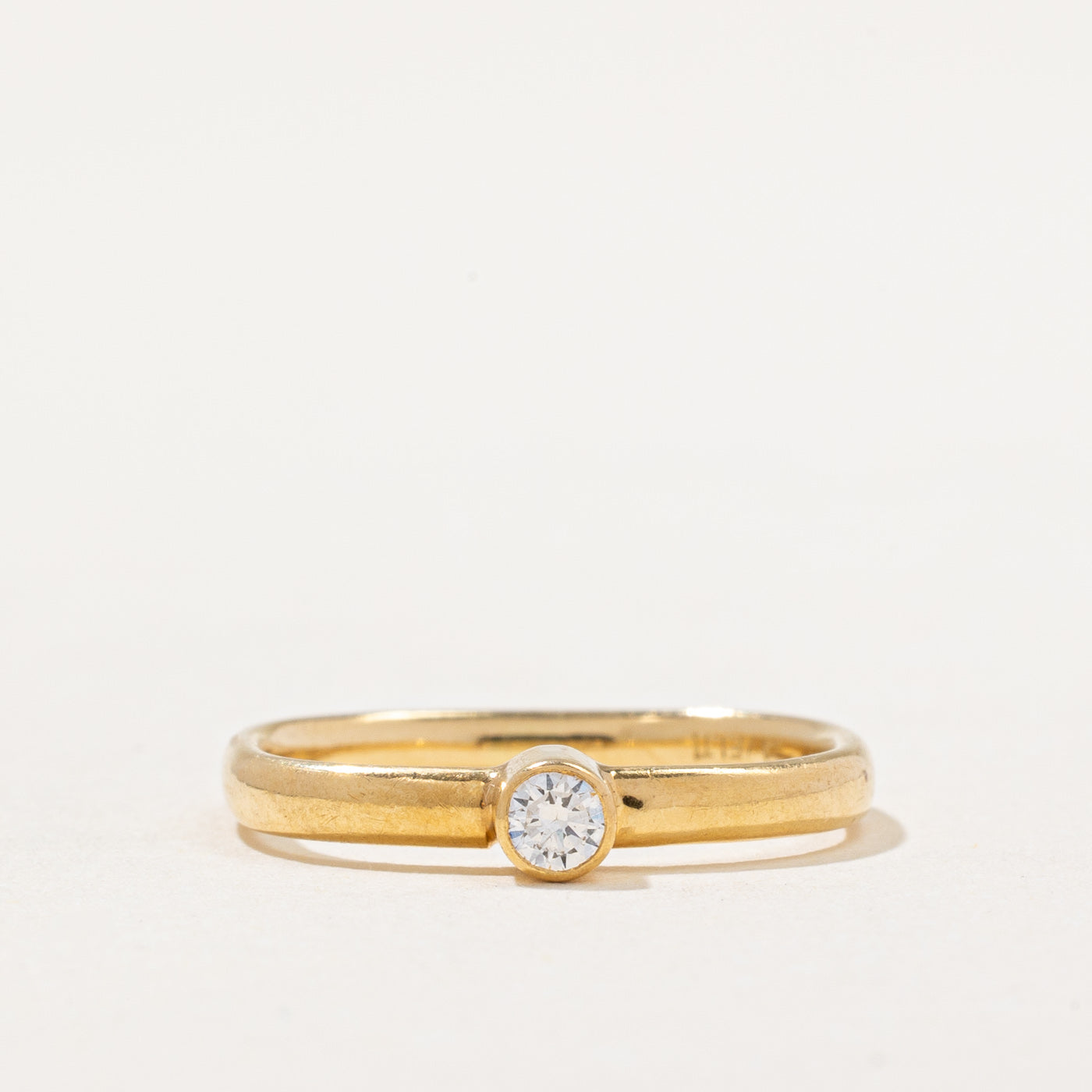Bezel Set Diamond Soft Square Ring | 0.07ct | SZ 4 |