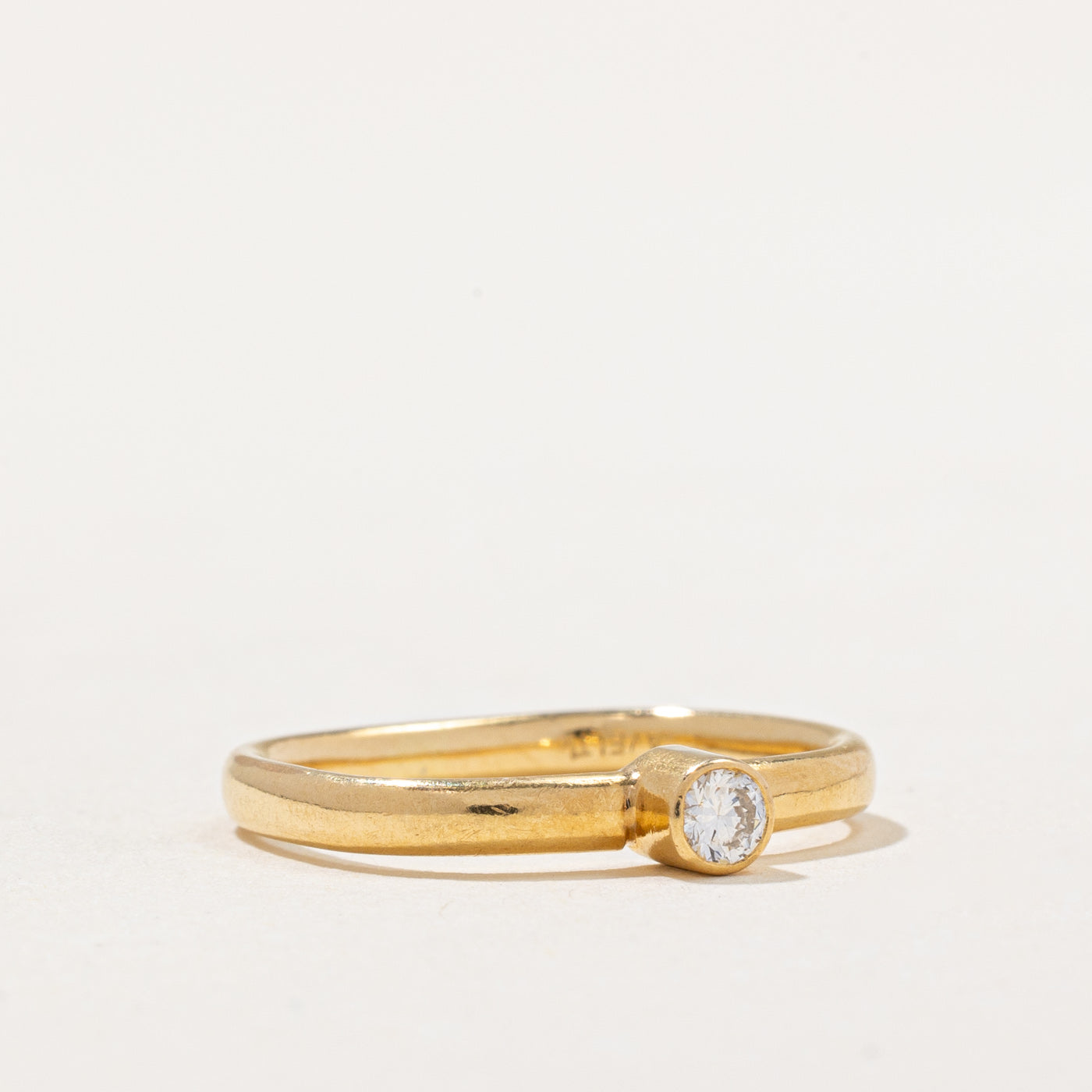 Bezel Set Diamond Soft Square Ring | 0.07ct | SZ 4 |