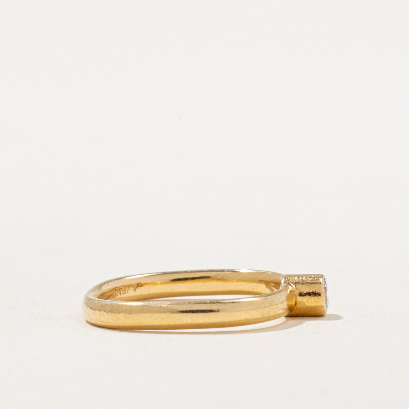 Bezel Set Diamond Soft Square Ring | 0.07ct | SZ 4 |
