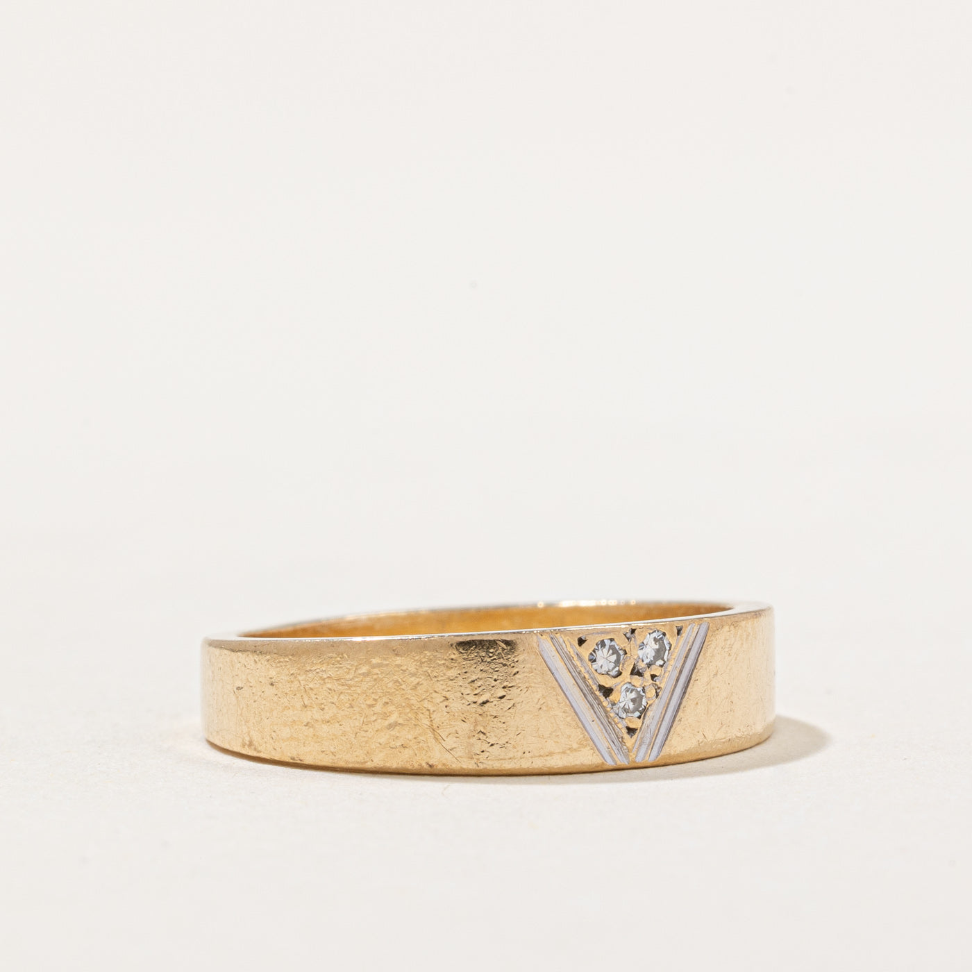 Bague trois diamants | 0,03 ct au total | Taille 7,5 | 