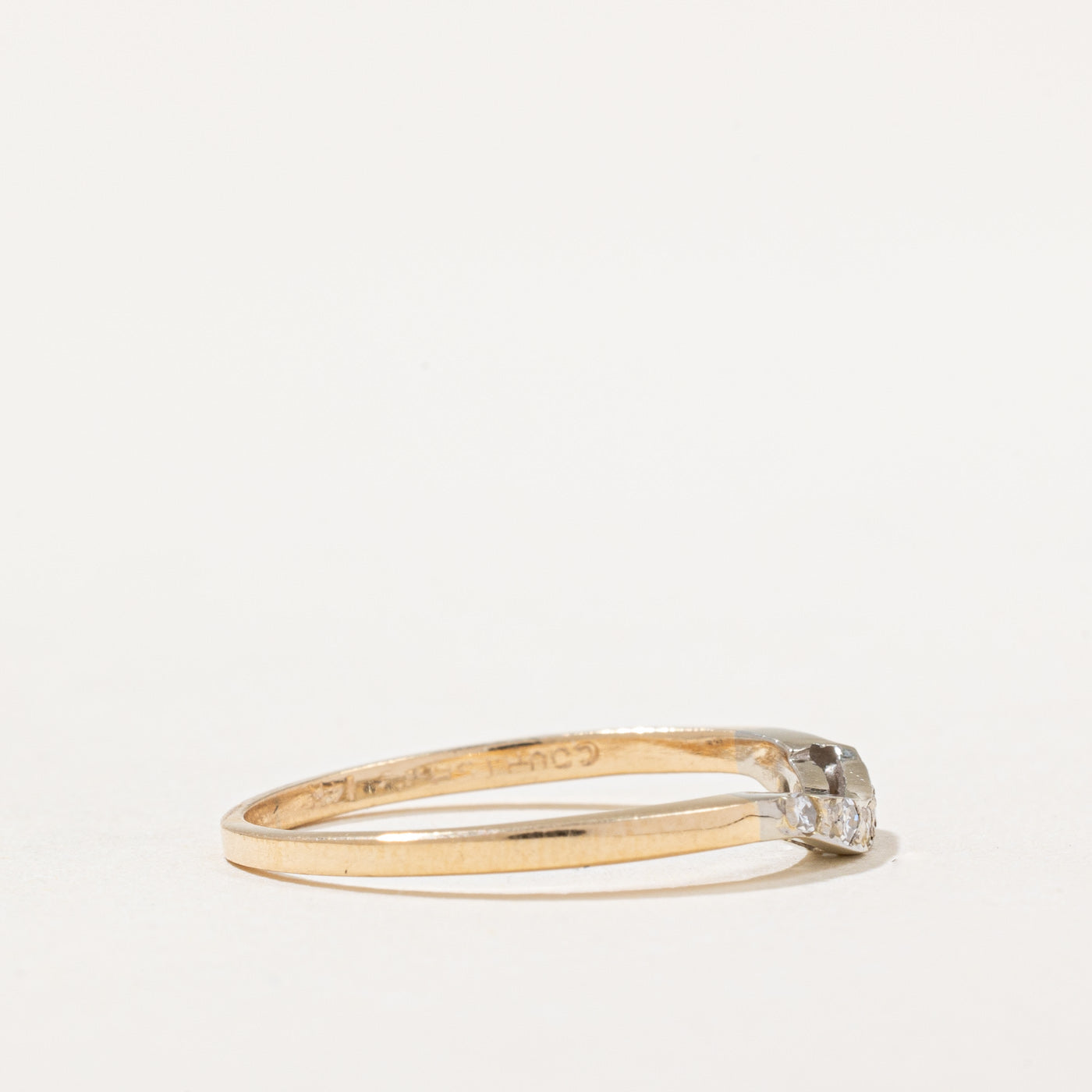 Bague contour diamantée | 0,07 ct | Taille 8,25 | 