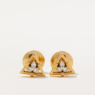 Diamond Triangle Stud Earrings | 0.10ctw |