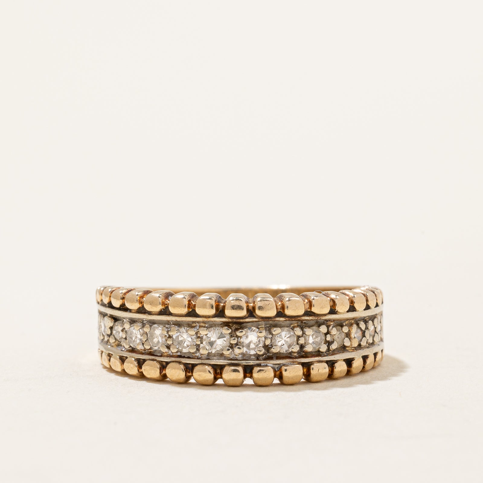 Bague sertie de diamants en canal | 0,26 ct au total | Taille 6,5 | 