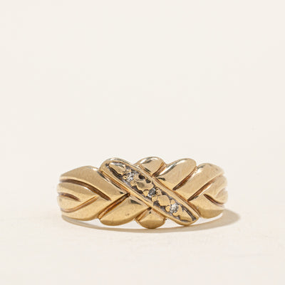 Diamond Textured Ring | 0.02ctw | SZ 6 |