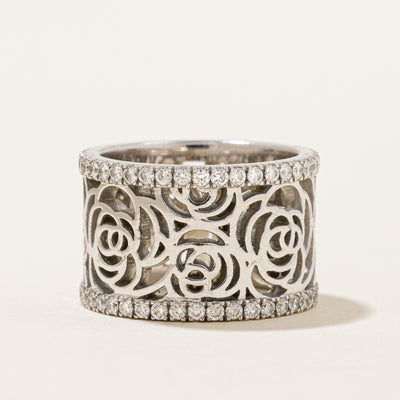 Diamond Filigree Floral Band | 0.88ctw | SZ 5.5 |