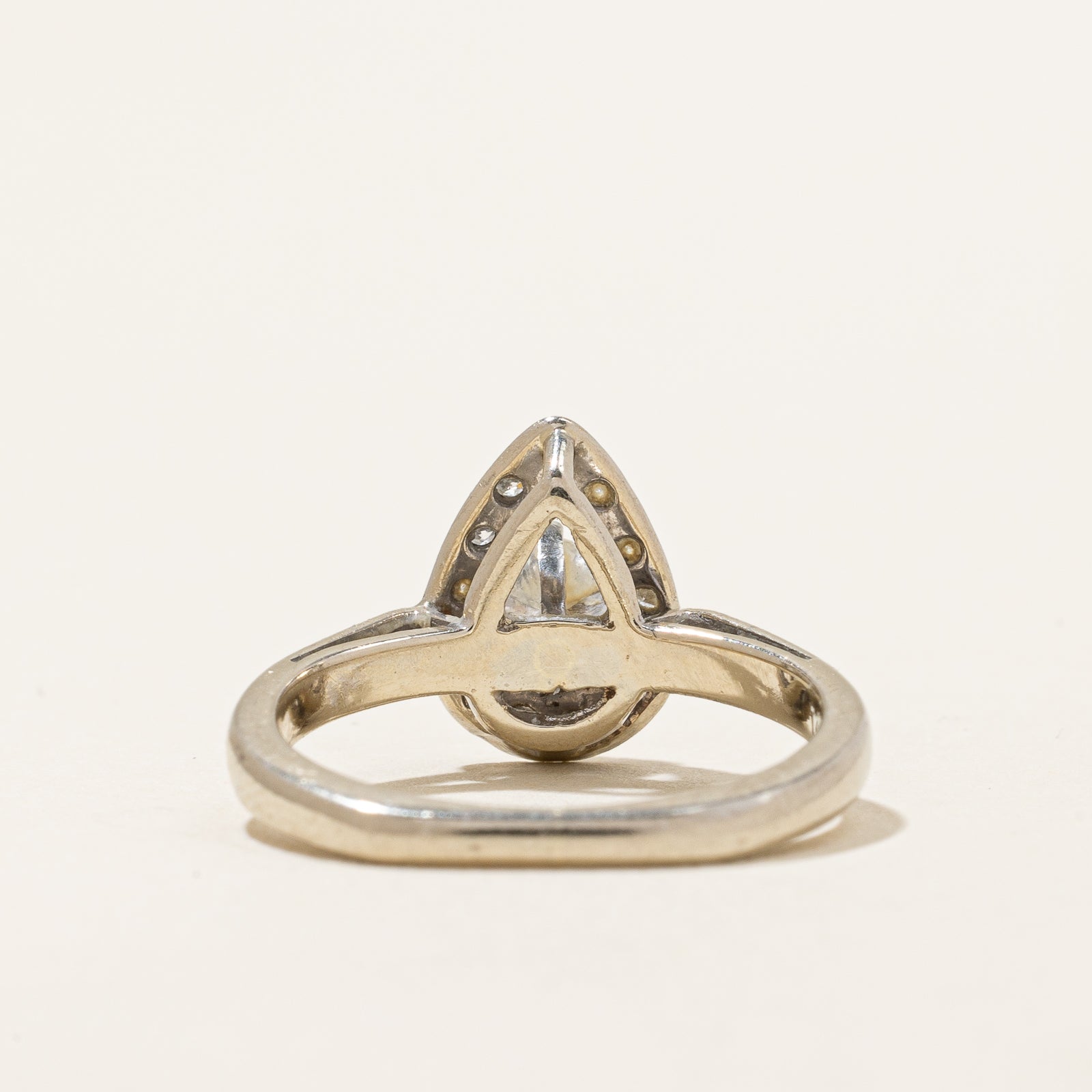 Bague en forme de poire avec diamant | 0,33 ct | Taille 4,75 | 
