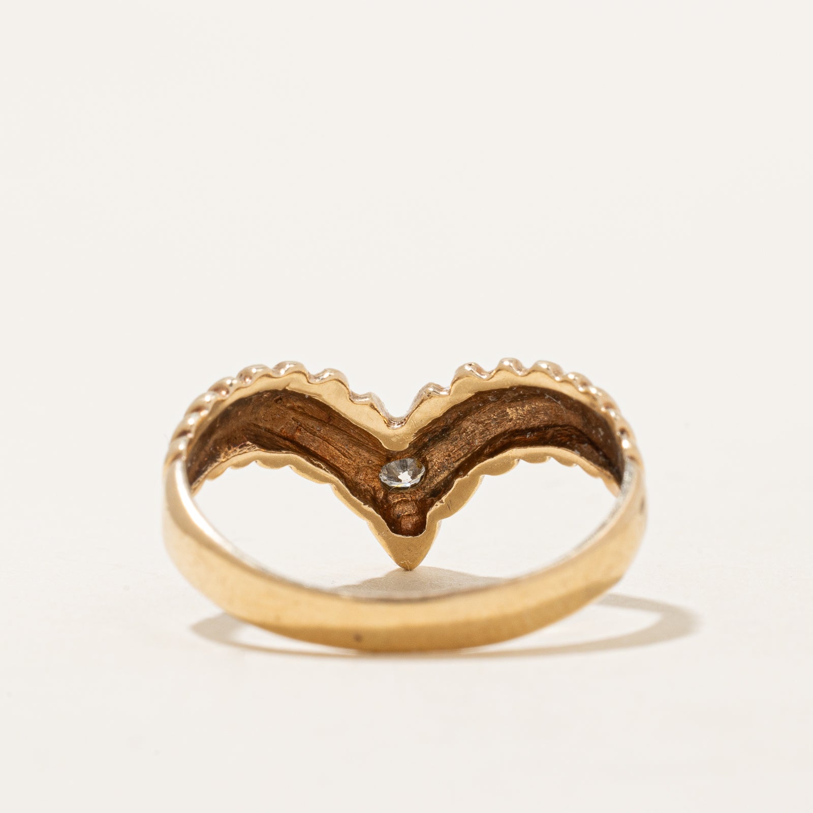 Bague chevron en diamant | 0,09 ct | Taille 8 | 