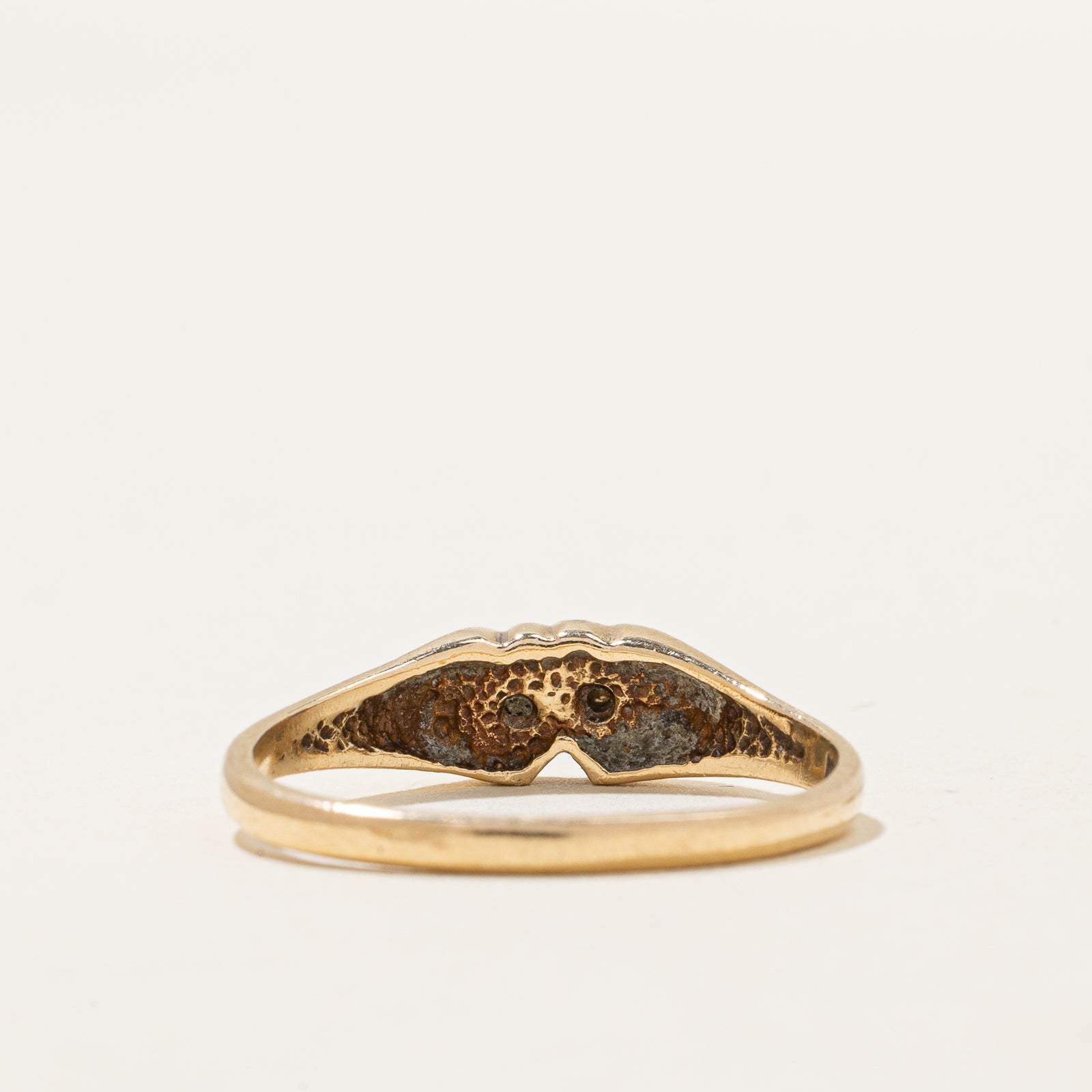 Bague Double Cœur Diamant | 0,02 ct | Taille 6,25 | 