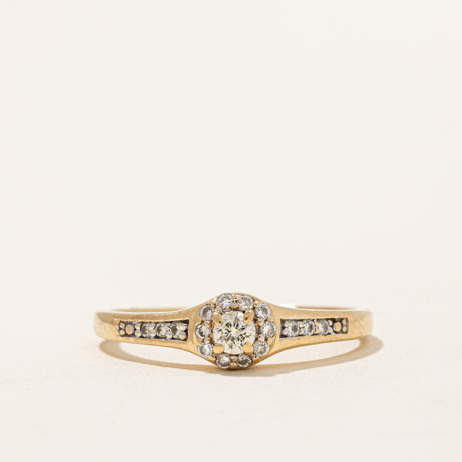 Bague halo diamant | 0,20 ct | Taille 6,5 | 