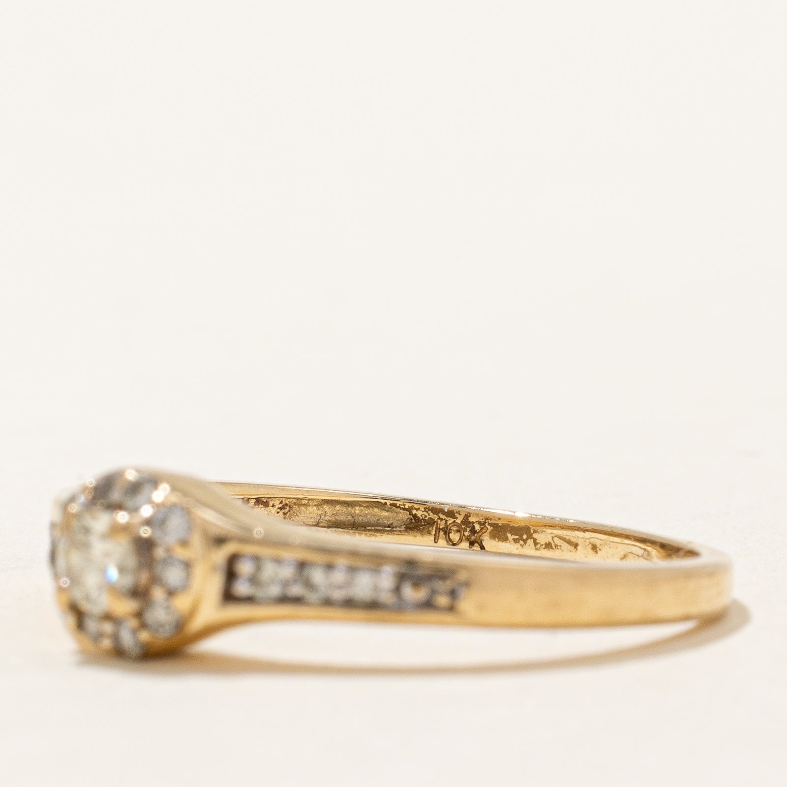 Bague halo diamant | 0,20 ct | Taille 6,5 | 