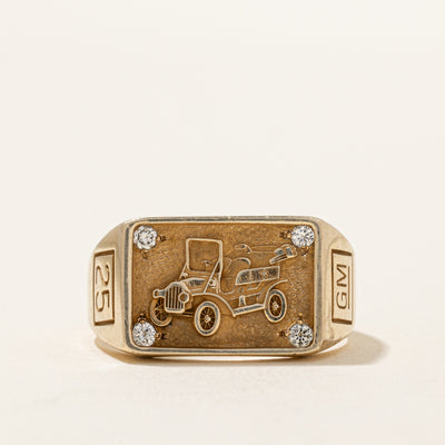 'GM 25' Car Diamond Ring | 0.10ctw | SZ 10.75 |