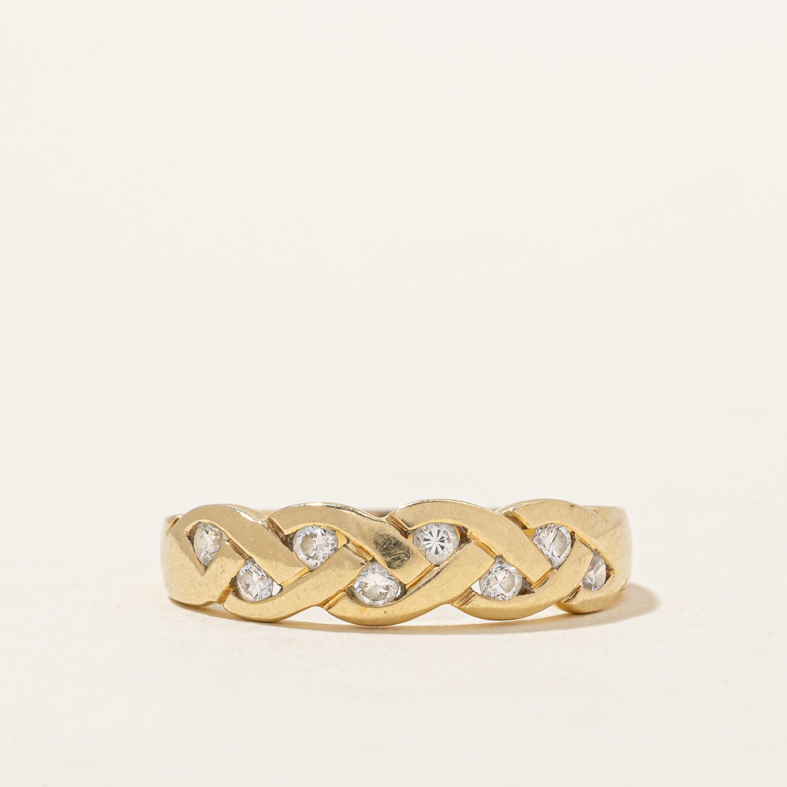 'Birks' Braided Diamond Ring | 0.20ctw | SZ 7.25 |