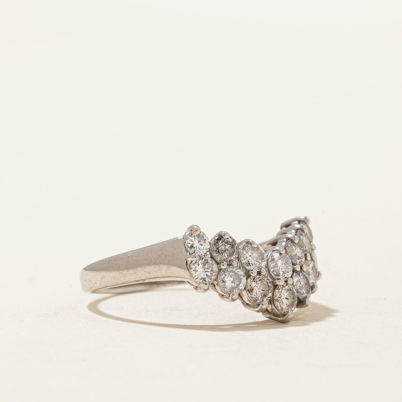 Bague chevron en diamants | 1,00 ct | Taille 7 | 