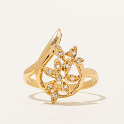 Diamond Flower Ring | 0.07ctw | SZ 6.25 |