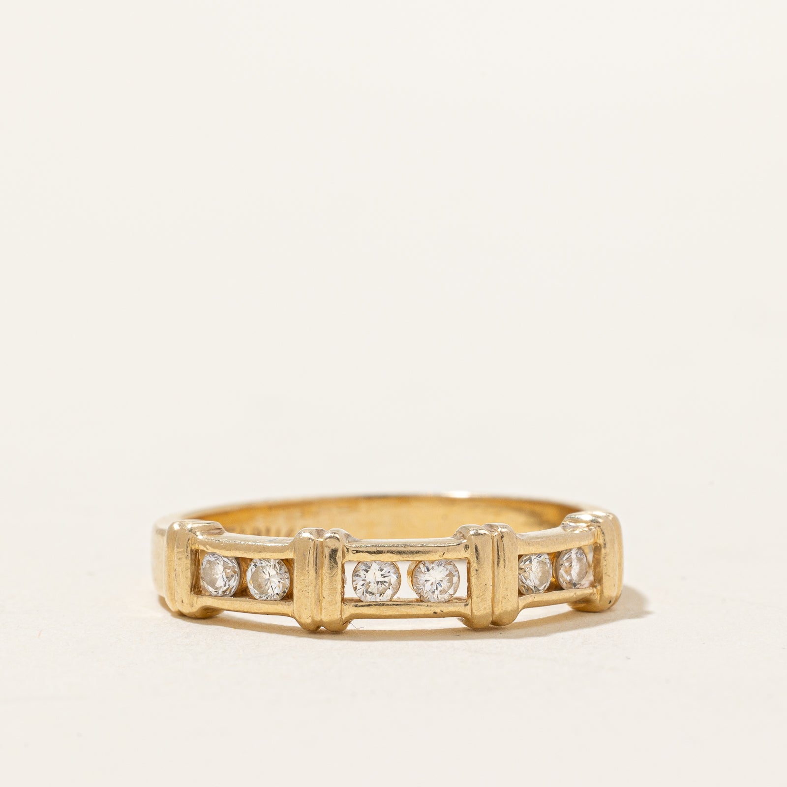 Bague six diamants | 0,15 ct au total | Taille 7 | 