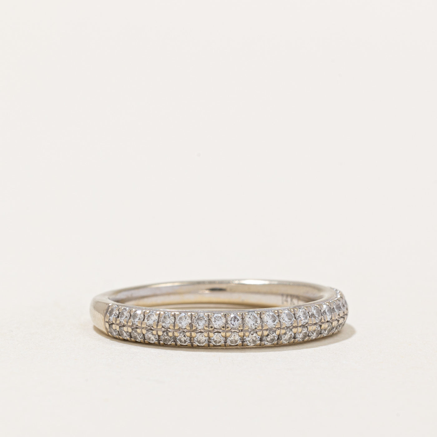 'Vera Wang' Diamond Double Row Semi Eternity Love Ring | 0.38ctw | SZ 6.25 |