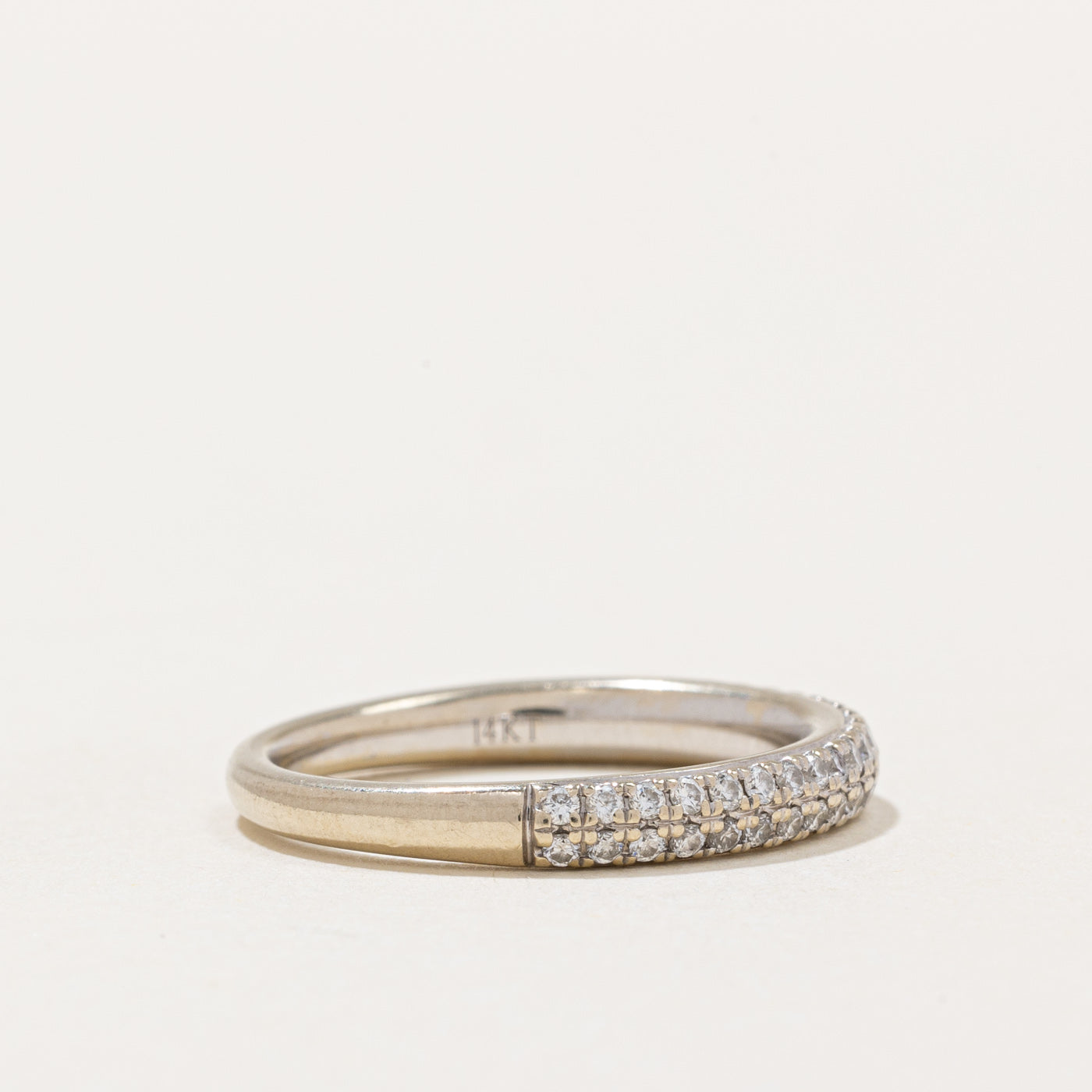 'Vera Wang' Diamond Double Row Semi Eternity Love Ring | 0.38ctw | SZ 6.25 |