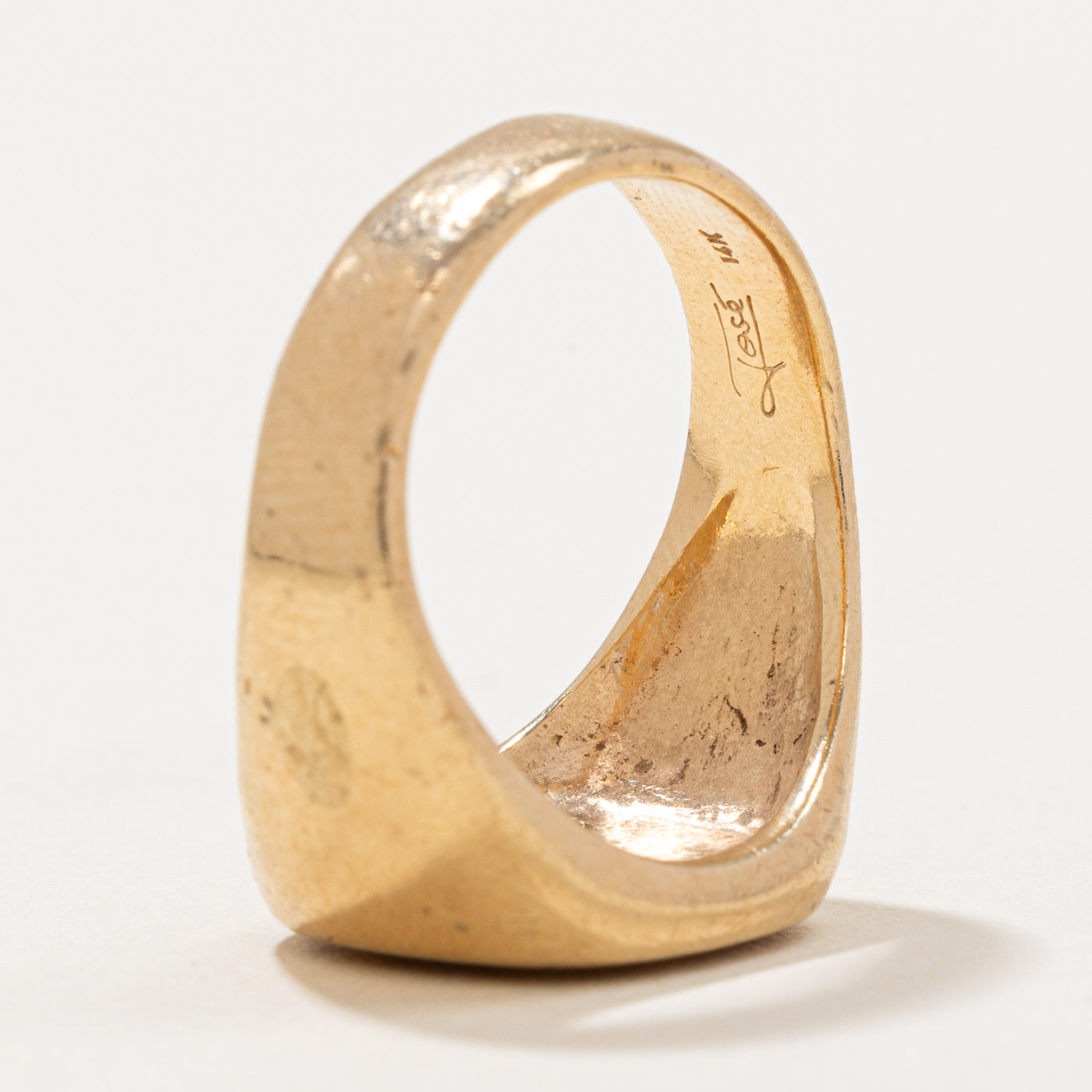 Diamond 'J' Signet Ring | 0.03ct | SZ 8.5 |