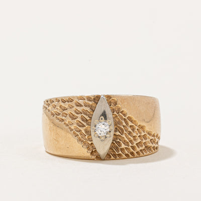 Flush Set Diamond Textured Band | 0.06ct | SZ 6.75 |