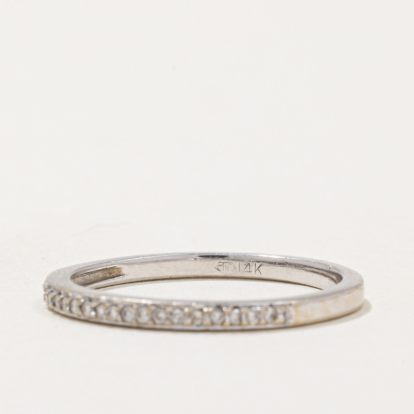Alliance semi-éternité en diamants | 0,10 ct | Taille 7,75 | 