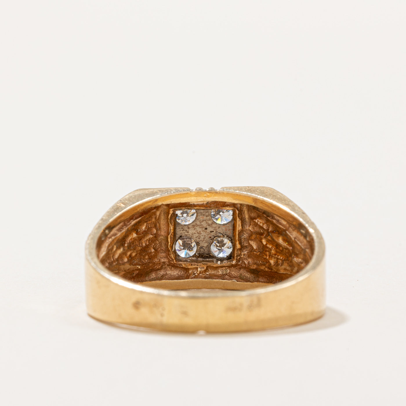 Illusion Set Diamond Textured Ring | 0.48ctw | SZ 11.5 |
