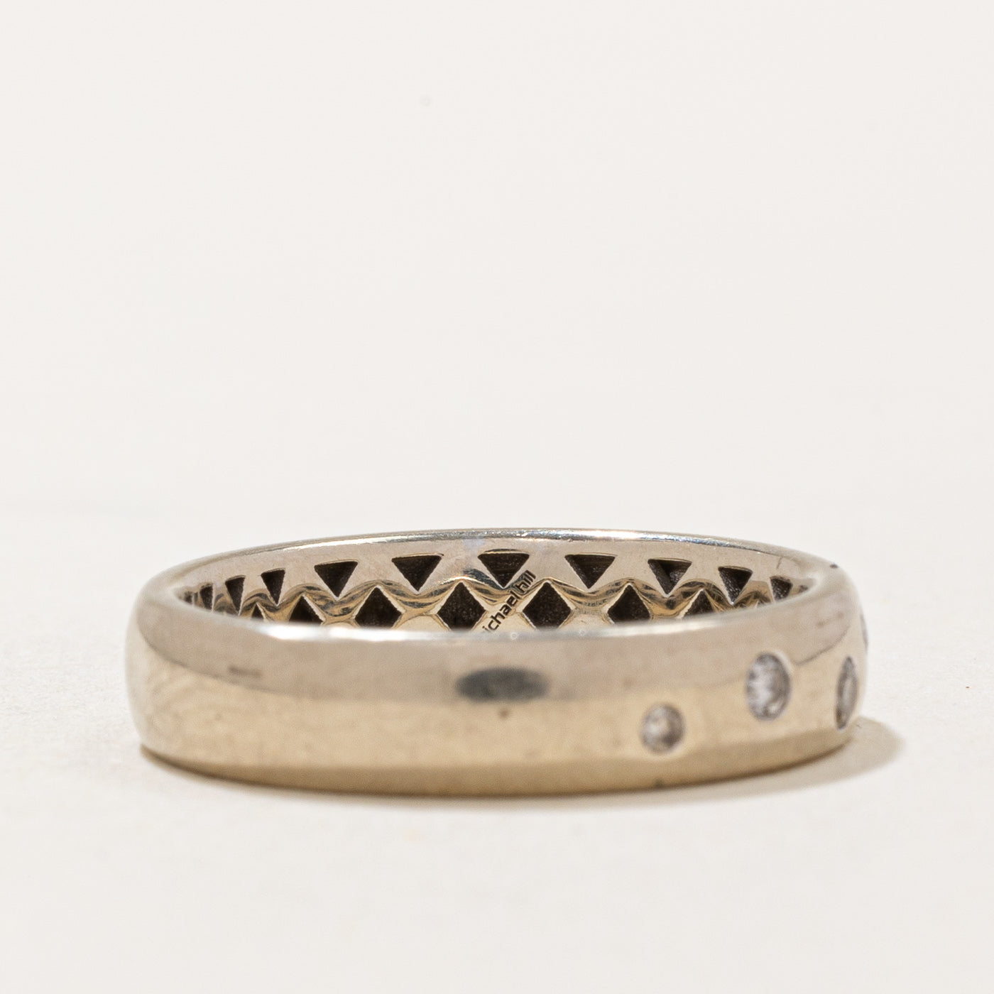 White Gold Flush Set Diamond Band | 0.12ctw | SZ 4.75 |