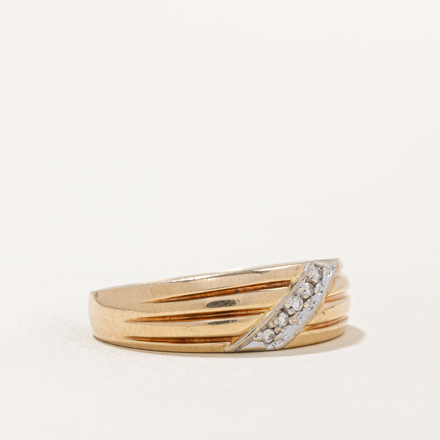 Diamond Diagonal Row Ring | 0.05ctw | SZ 9.75 |