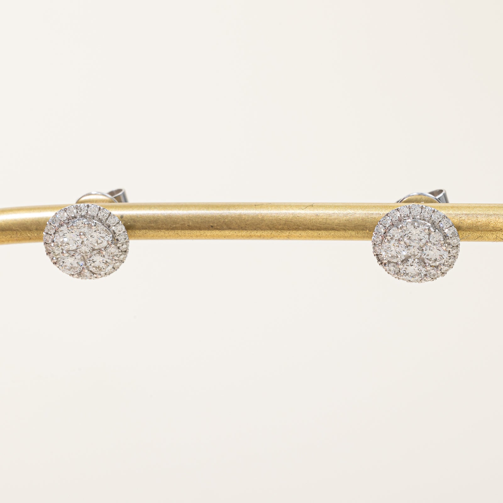 Diamond Cluster Halo Earrings | 0.90ctw |
