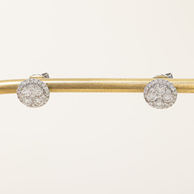 Diamond Cluster Halo Earrings | 0.90ctw |