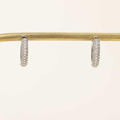 Pavé Set Diamond Hoop Earrings | 0.70ctw |