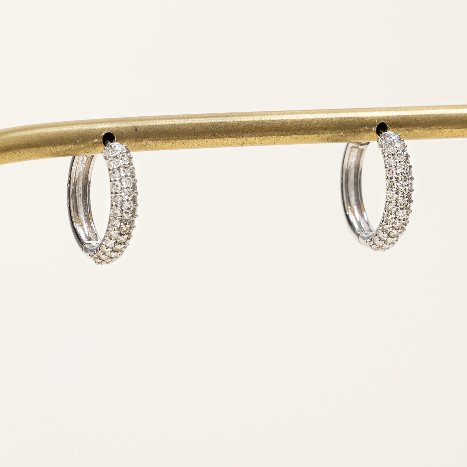 Pavé Set Diamond Hoop Earrings | 0.70ctw |