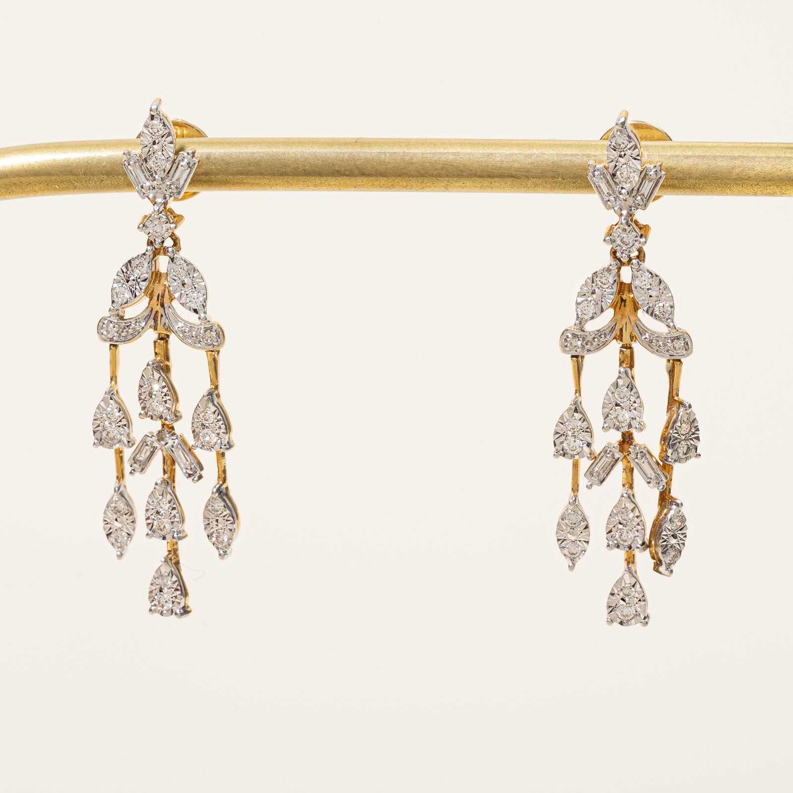 Illusion Set Diamond Dangle Drop Earrings | 0.39ctw |