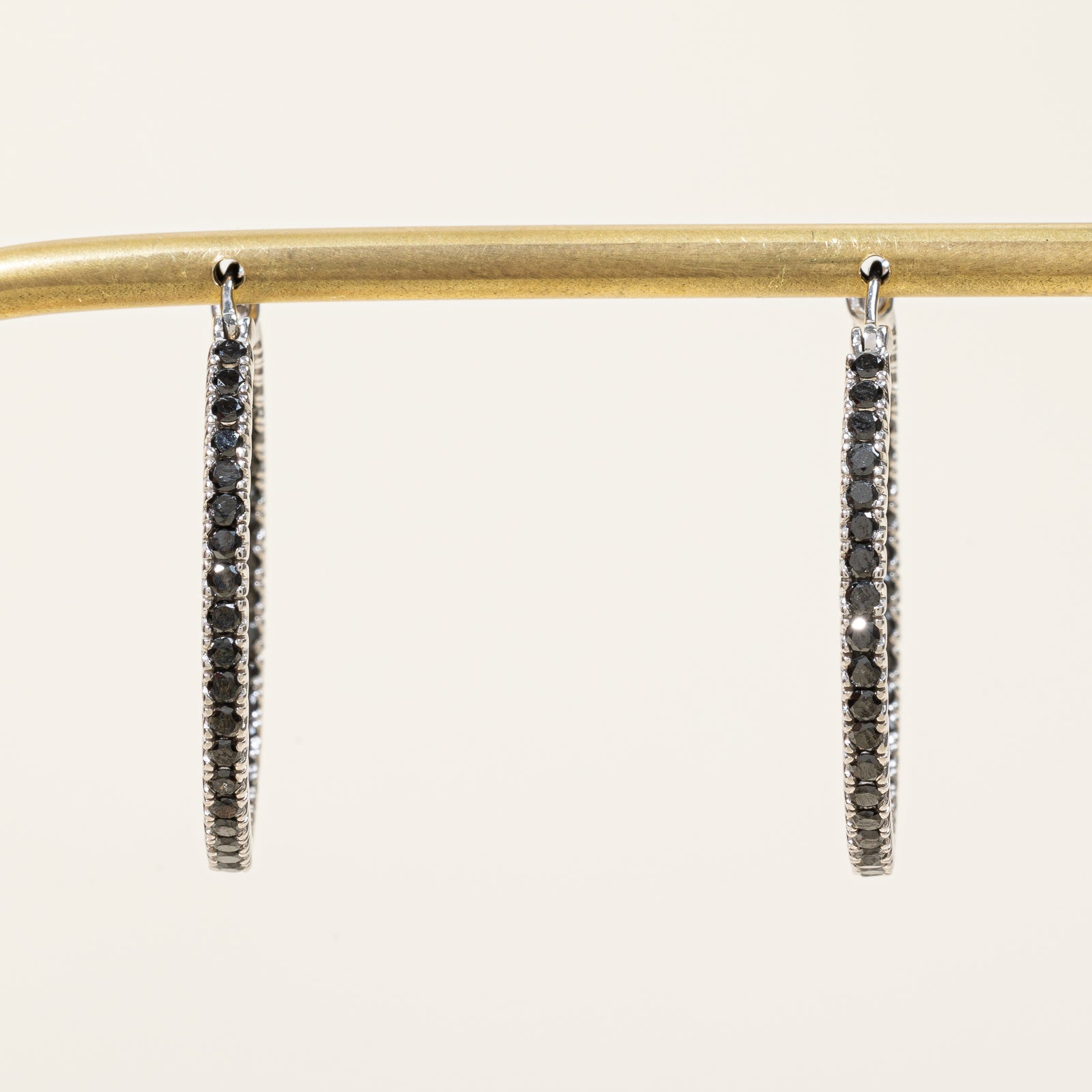 Black Diamond Hoop Earrings | 1.95ctw |