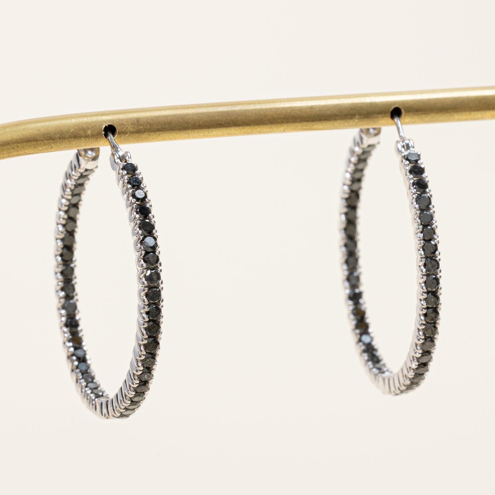 Black Diamond Hoop Earrings | 1.95ctw |