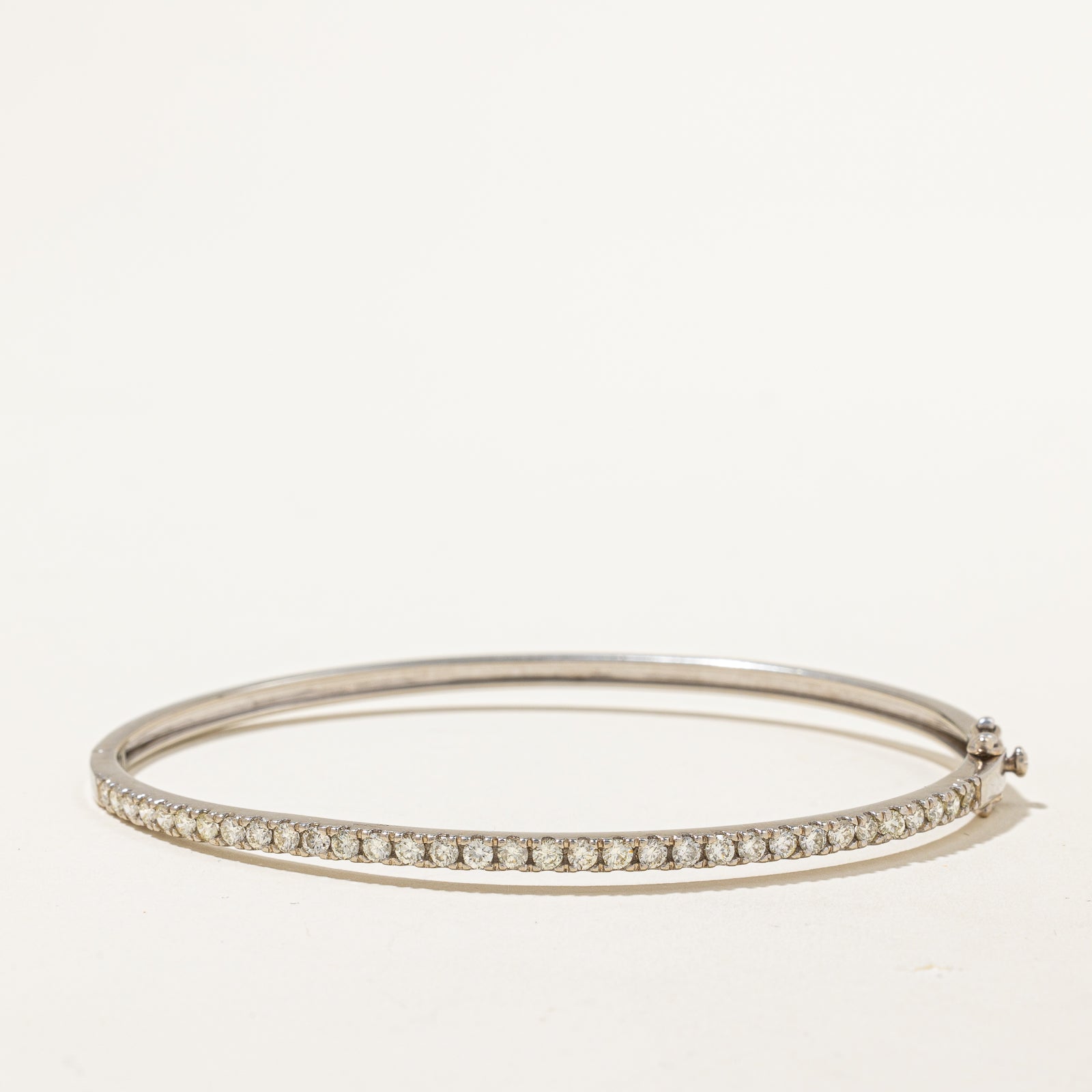 Pave Set Diamond Bangle | 1.32ctw | 7" |