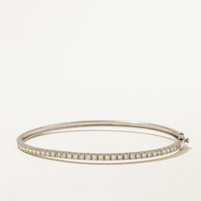 Pave Set Diamond Bangle | 1.32ctw | 7