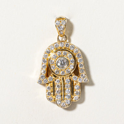 Diamond Hamsa Hand Pendant | 0.68ctw |