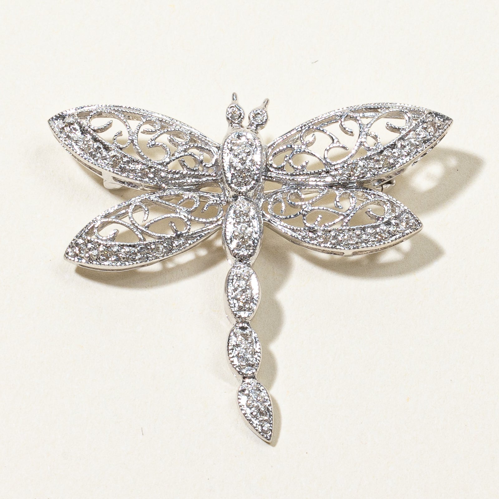 Diamond Dragonfly Brooch | 0.14ctw |