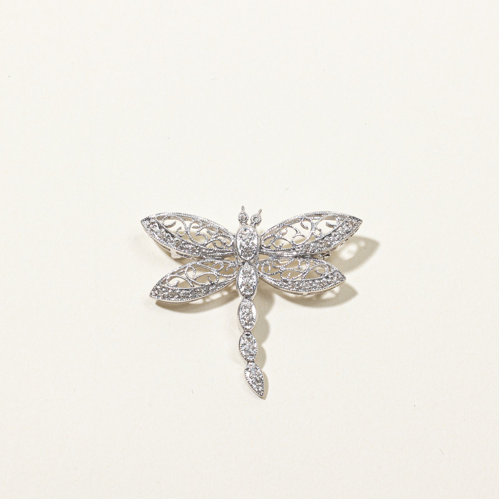 Diamond Dragonfly Brooch | 0.14ctw |